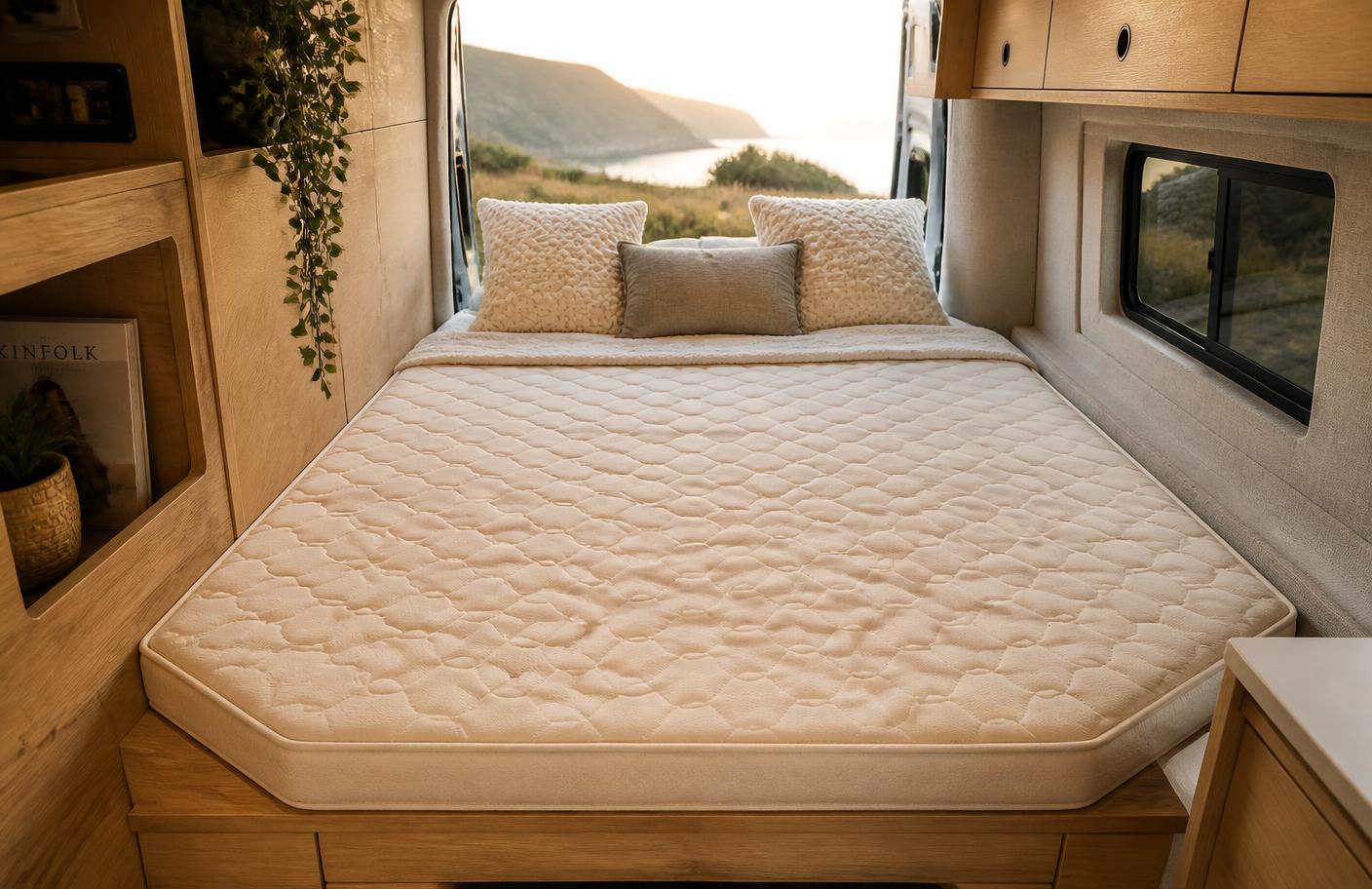 Matelas sur-mesure dans un van aménagé